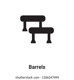 Barrels icon vector isolated on white background, logo concept of Barrels sign on transparent background, filled black symbol