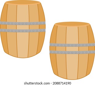 Barrels, illustration, vector on a white background.