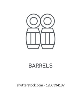 Barrels linear icon. Barrels concept stroke symbol design. Thin graphic elements vector illustration, outline pattern on a white background, eps 10.