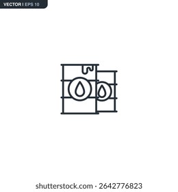 Barrels, linear style sign for mobile concept and web design. Symbol, logo illustration. Pixel perfect vector graphics