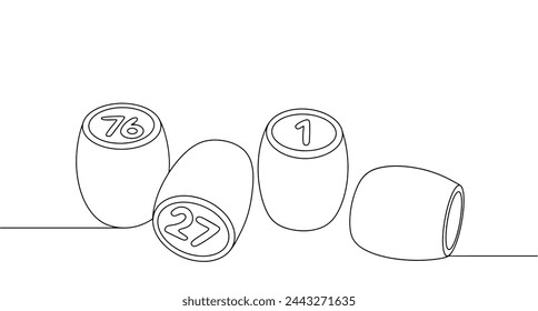 Barrels with numbers for playing lotto. A simple board game for adults and children. A popular game that captivates with its excitement and dynamics.