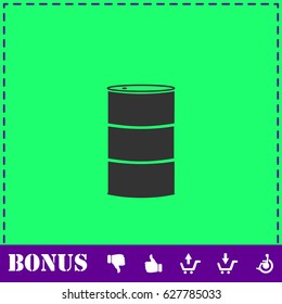 Barrels of oil icon flat. Simple vector symbol and bonus icon