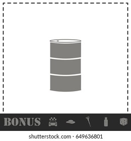 Barrels of oil icon flat. Simple vector symbol and bonus icon