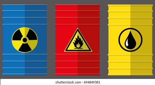 Barrels with oil products