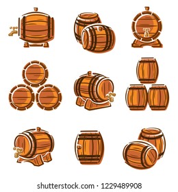Barrels set. Vector