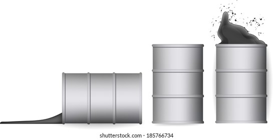 Barrels and spilled oil