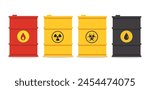 barrels with toxic waste , oil fuel vector illustration