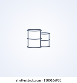 Barrels, vector best gray line icon on white background, EPS 10