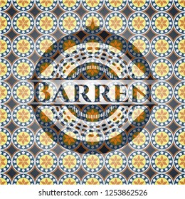 Barren arabic emblem background. Arabesque decoration.