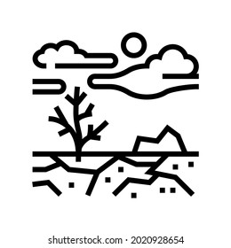 barren land line icon vector. barren land sign. isolated contour symbol black illustration