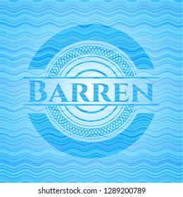 Barren water wave concept badge background.