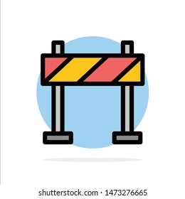 Barricade, Barrier, Construction Abstract Circle Background Flat color Icon