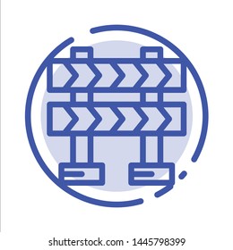 Barricade, Barrier, Construction Blue Dotted Line Line Icon
