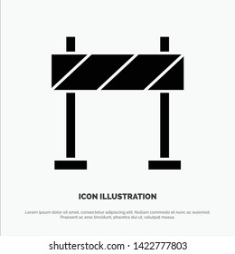 Barricade, Barrier, Construction solid Glyph Icon vector