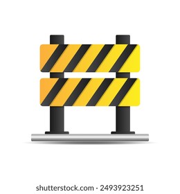 Icono de bloque de barricada . Señal de advertencia en construcción. Barrera editable de construcción de carreteras, barricada. Perfecto para Web y App.