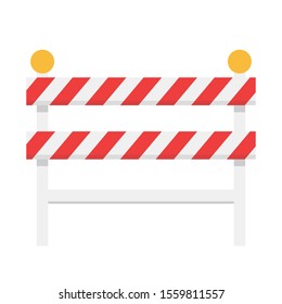 Barricade Block Vector. Fence Vector. Wallpaper. Free Space For Text.