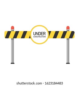 Barricade block vector. fence vector. wallpaper. free space for text. under construction.