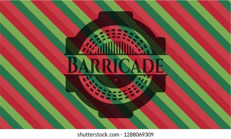 Barricade christmas emblem background.