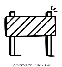 Barricada en un ícono de doodle modificable 