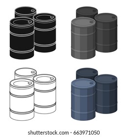 Barricade of empty barrels.Paintball single icon in cartoon style vector symbol stock illustration web.