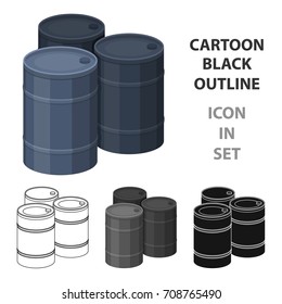Barricade of empty barrels.Paintball single icon in cartoon style vector symbol stock illustration web.