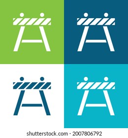 Barricade Flat four color minimal icon set