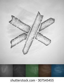 barricade icon. Hand drawn vector illustration. Chalkboard Design