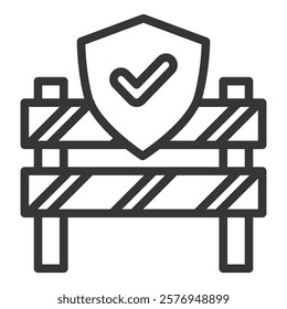 Barricade Icon Lineal Style Vector Illustration