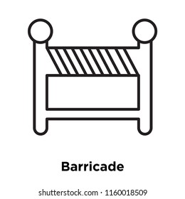 Barricade icon vector isolated on white background, Barricade transparent sign , sign and symbols in thin linear outline style