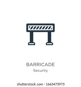 Barricade icon vector. Trendy flat barricade icon from security collection isolated on white background. Vector illustration can be used for web and mobile graphic design, logo, eps10