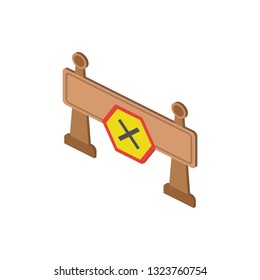 Barricade isometric icon. Element of color isometric road sign icon. Premium quality graphic design icon. Signs and symbols collection icon