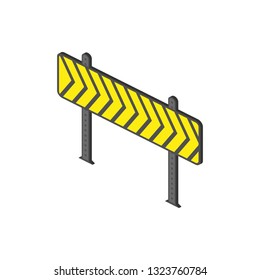 Barricade isometric icon. Element of color isometric road sign icon. Premium quality graphic design icon. Signs and symbols collection icon