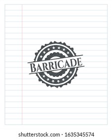 Barricade pencil effect. Vector Illustration. Detailed.