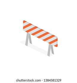 Barricade, road barrier vector isometric illustration