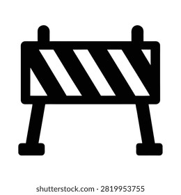 Barricade silhouette vector art illustration and minimal black and white design