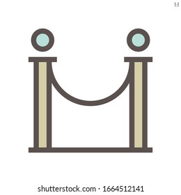 Barricade stand of theater vector icon design, 48X48 pixel perfect and editable stroke.