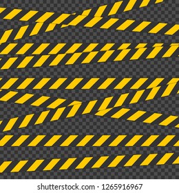 Barricade tape. For Physical Hazards. Tape for warn or catch the attention. Tape containing a possible hazard. Vector illustration.