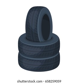 Barricade of tires.Paintball single icon in cartoon style vector symbol stock illustration .