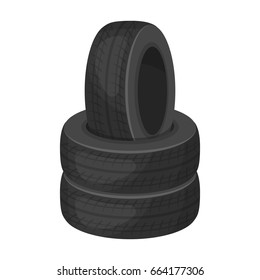 Barricade of tires.Paintball single icon in monochrome style vector symbol stock illustration web.