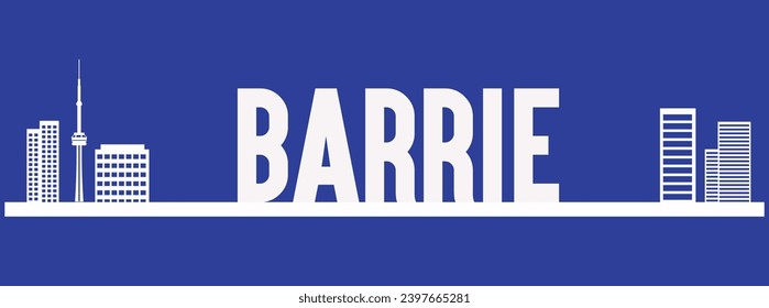 Ciudad de Barrie, Canadá hermosa ilustración vectorial en letra