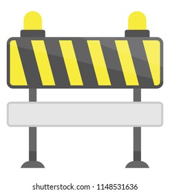 

Barrier with barcode like lines on a stand denoting traffic barricade icon

