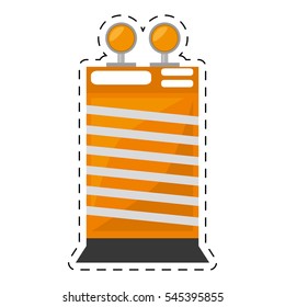 barrier block construction light alert cut line vector illustration eps 10