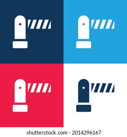 Barrier blue and red four color minimal icon set