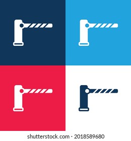 Barrier blue and red four color minimal icon set
