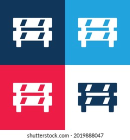 Barrier blue and red four color minimal icon set