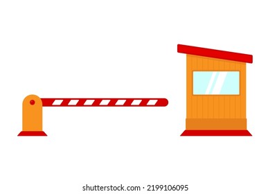 Barrier and booth icon. Security post. Color silhouette. Front side view. Vector simple flat graphic illustration. Isolated object on a white background. Isolate.