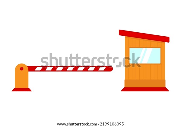 Barrier and booth icon. Security\
post. Color silhouette. Front side view. Vector simple flat graphic\
illustration. Isolated object on a white background.\
Isolate.