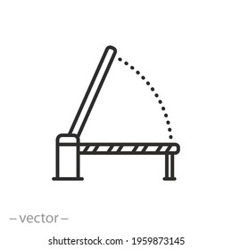 barrier car icon, entrance parking, toll booth, thin line symbol on white background - editable stroke vector illustration eps10