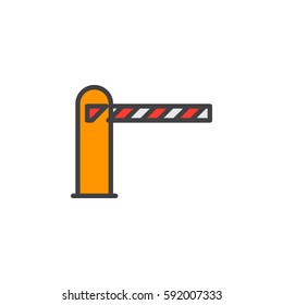 Barrier closed line icon, filled outline vector sign, linear colorful pictogram isolated on white. Symbol, logo illustration. Editable stroke. Pixel perfect