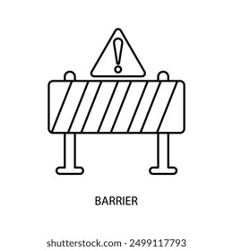 Icono de línea de concepto de barrera. Ilustración de elemento simple. diseño de símbolo de contorno de concepto de barrera.